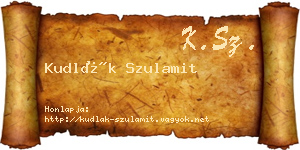 Kudlák Szulamit névjegykártya